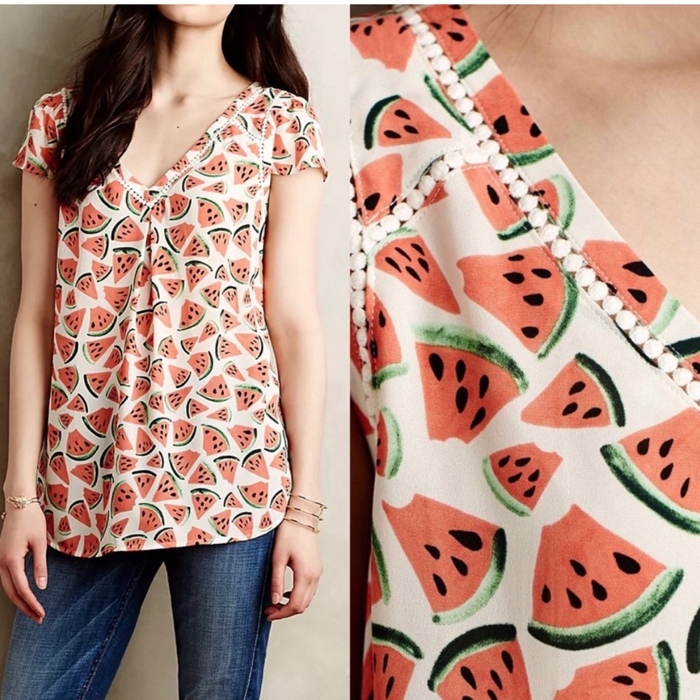 Maeve watermelon blouse